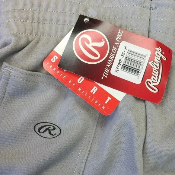 Rawlings Boys Youth Size Large Baseball Sports Pants Gray Drawstring Waist NWT - Picture 5 of 10